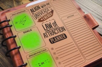 a photo of a law of attraction planner align with universe